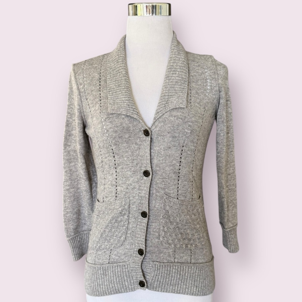 Juicy Couture Gray Button Front Collared Cardigan - image 2